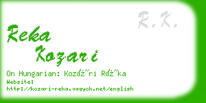 reka kozari business card